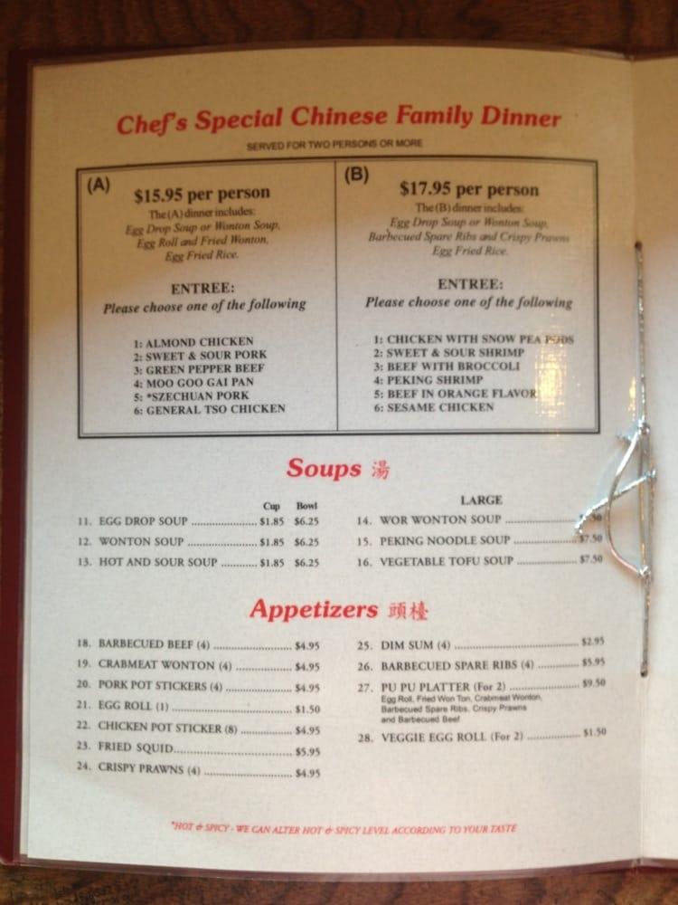 Menu At Chinatown Restaurant Jackson