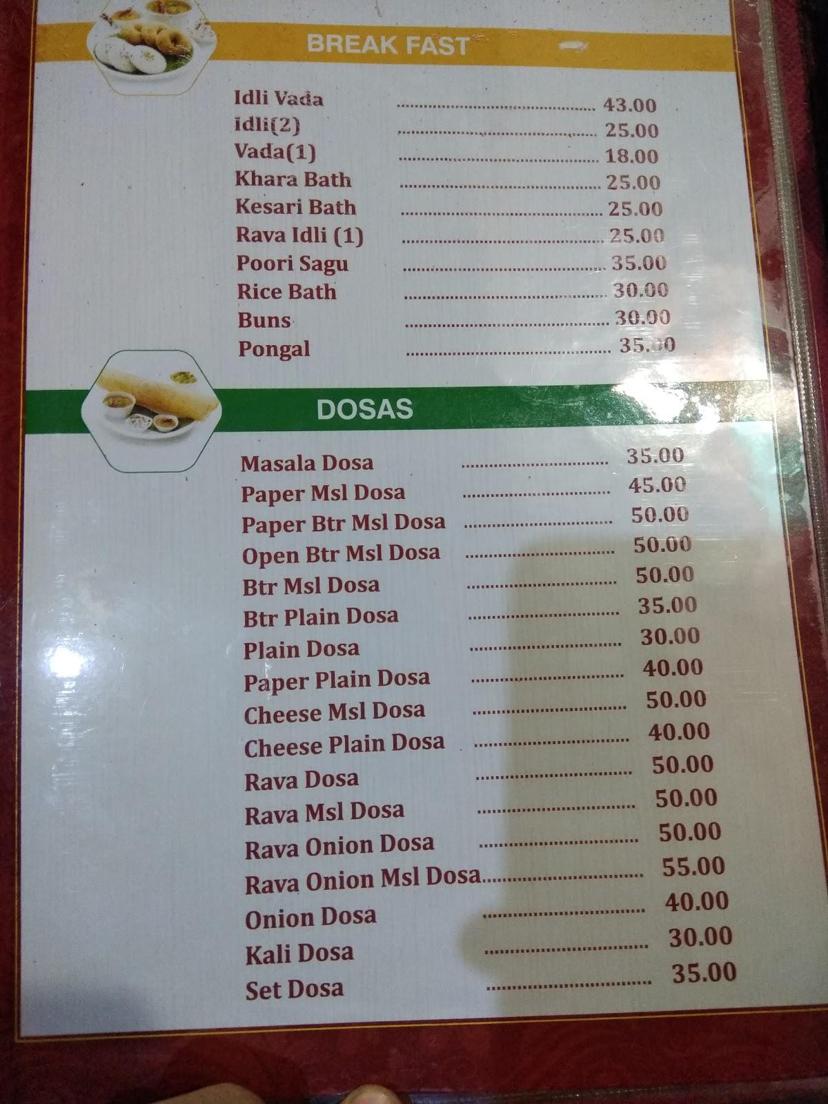 Menu at Hotel Disha Food Corner, Uijre