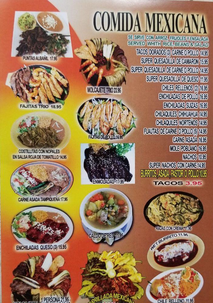 Menu at La Tequila Restaurant, Maywood