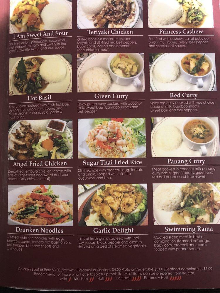 Menu at Sugar Thai Food restaurant, Ellensburg