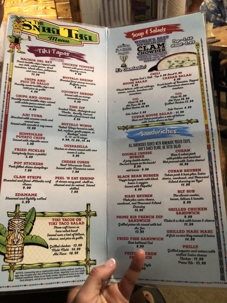 Menu at Captain Curt's Sniki Tiki Bar & Live Entertainment Siesta Key