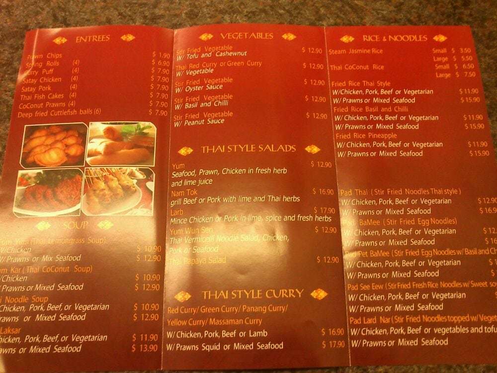 Menu at Thai Papaya Takeaway restaurant, Dunsborough, 2 Dunsborough Pl
