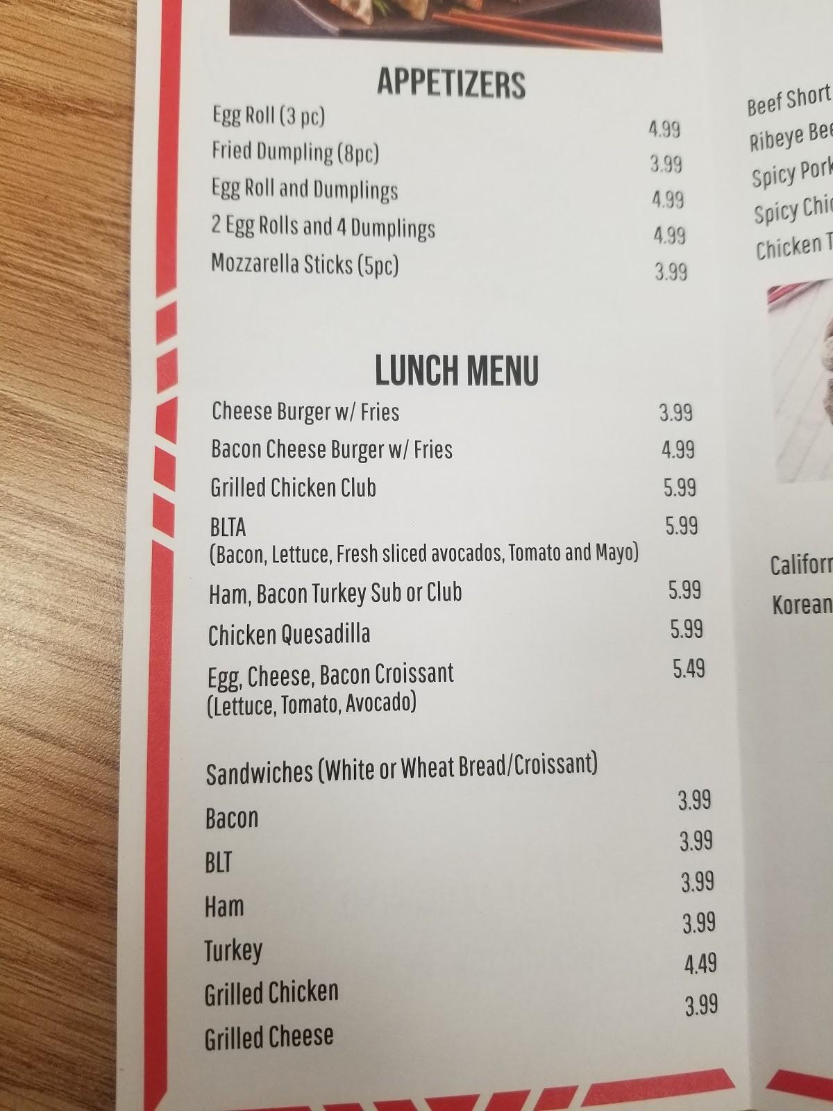 Menu at Arapaho Deli restaurant, Richardson