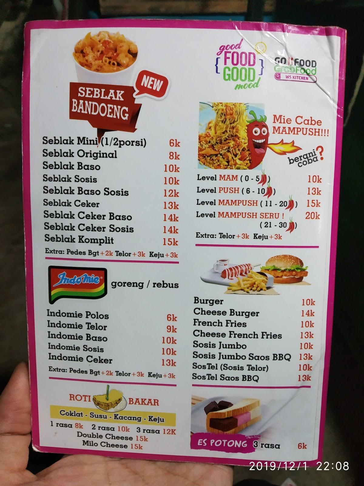 Menu at WS KITCHEN - CONTAINER BOOTH cafe, Bekasi Regency