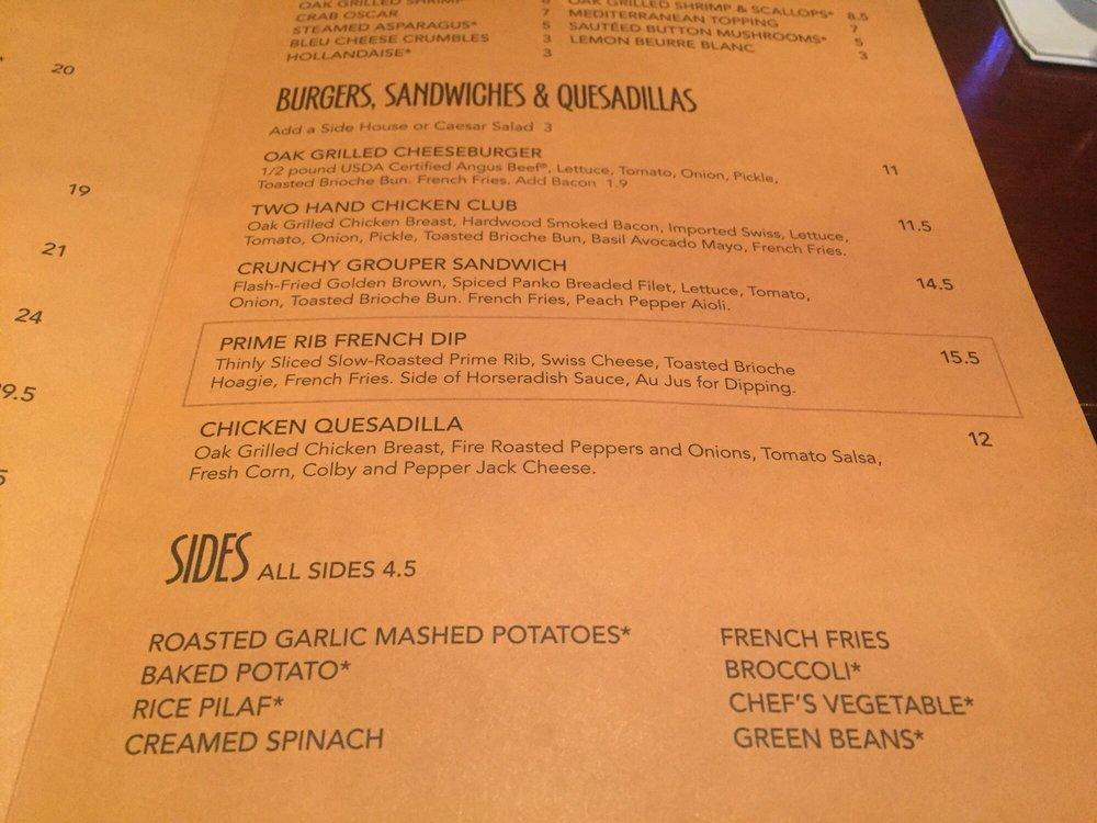 Menu at Stonewood Grill & Tavern steakhouse, Jacksonville, Baymeadows Rd 3