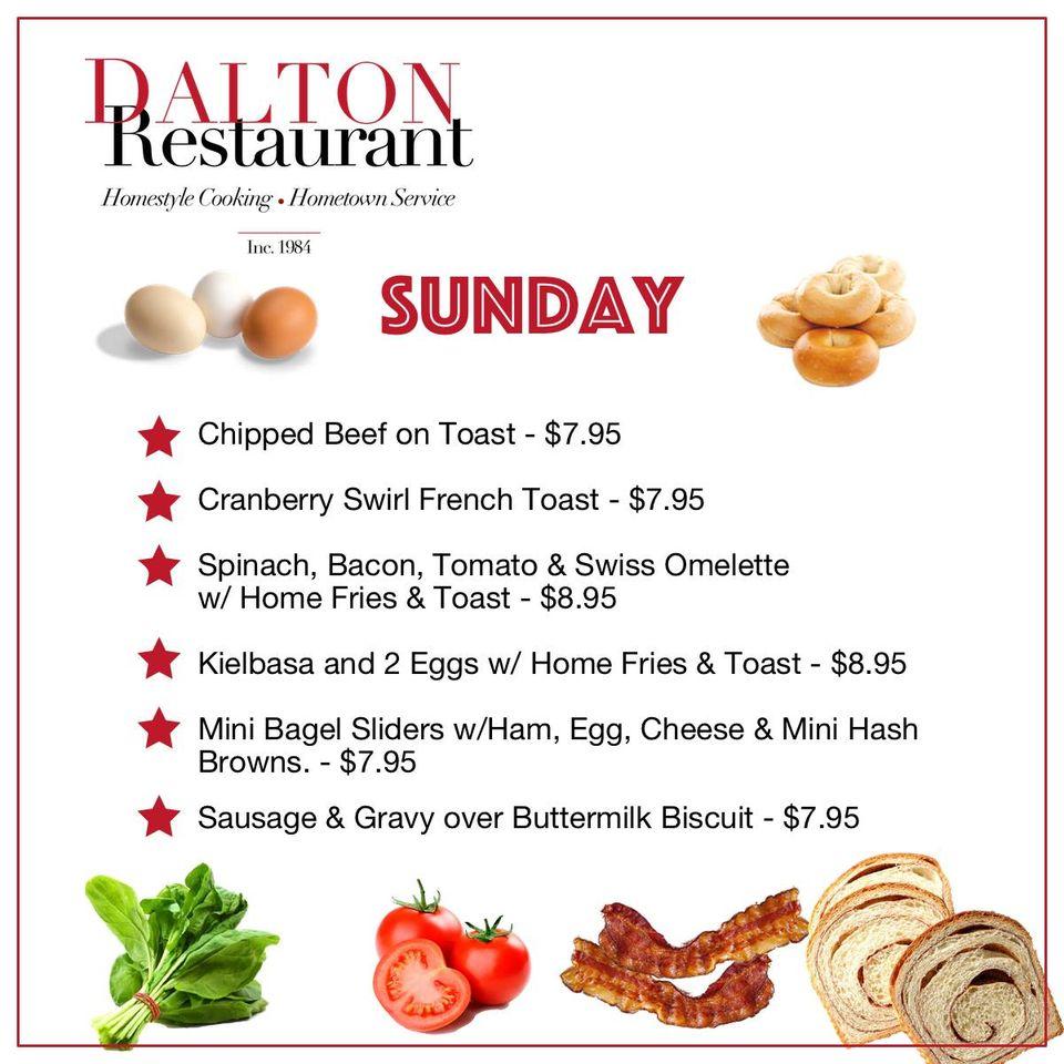 Menu at Dalton Restaurant, Dalton