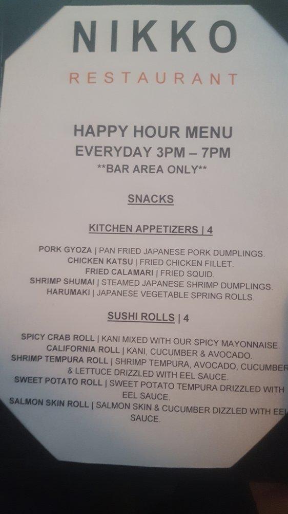 Menu at Nikko Hibachi Sushi & Lounge restaurant, Tarrytown