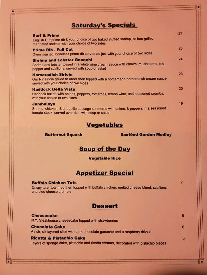 Menu at Backstreet Grille & Tavern pub & bar, Stoughton