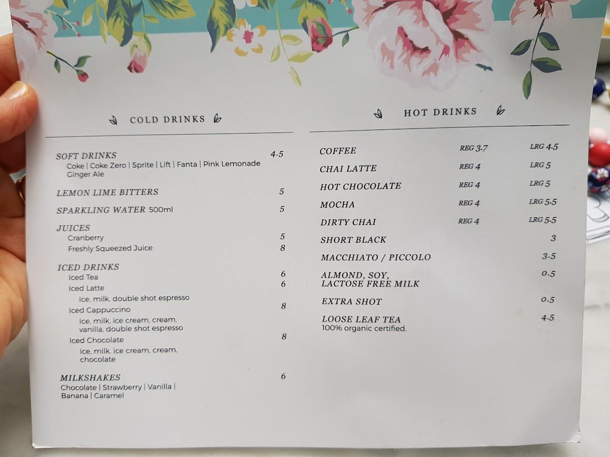 Menu at The Vintage Secret Garden restaurant, Galston