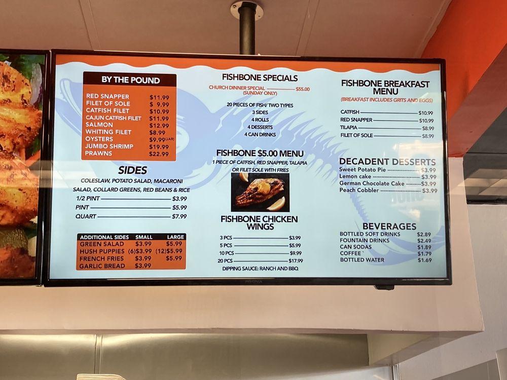 Menu at Fishbone Seafood Torrance Catering Company restaurant, Torrance