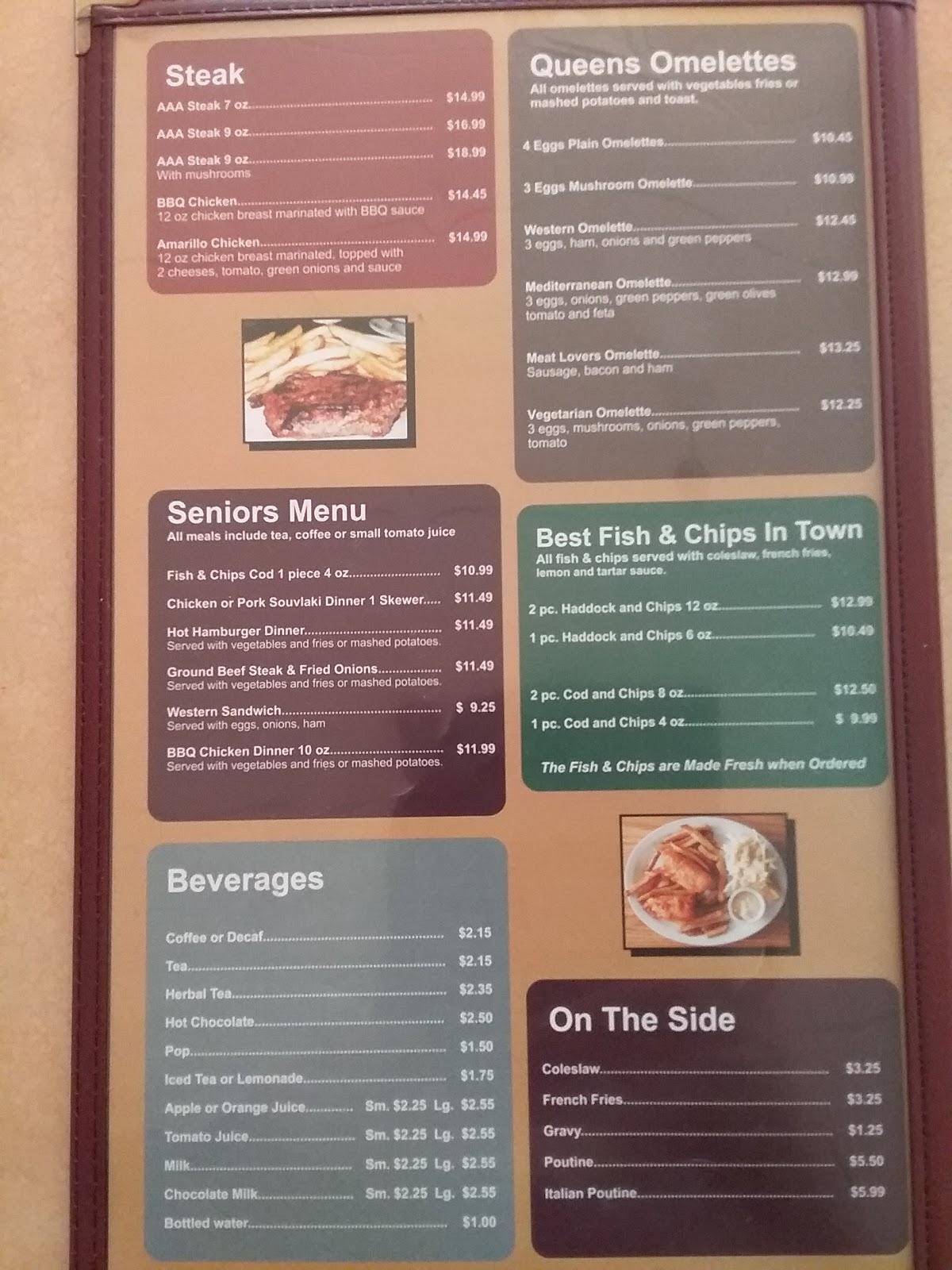 Carta de Queens Family Restaurant, Cambridge
