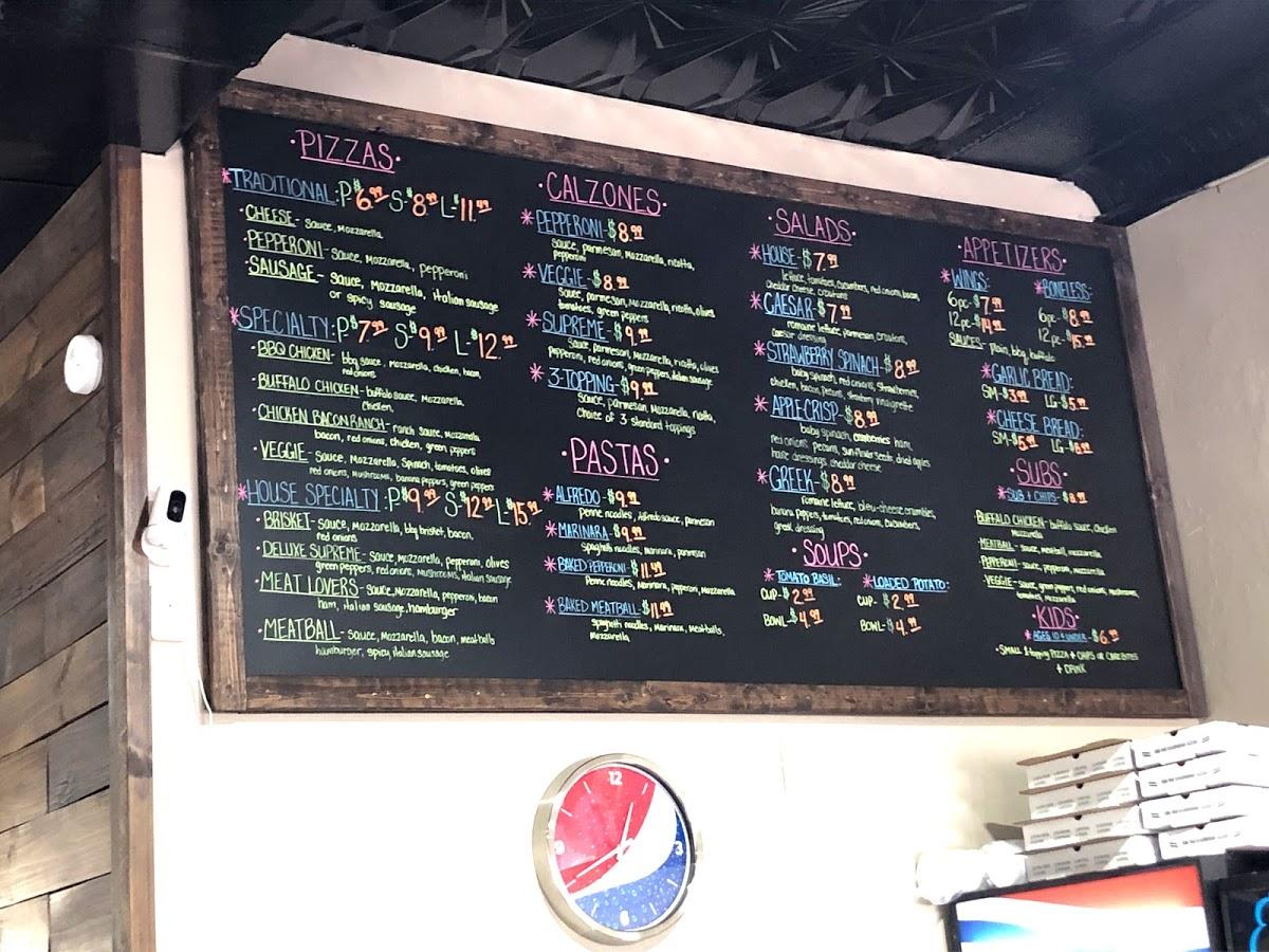 Menu at The Brick Oven pizzeria, Williamsburg