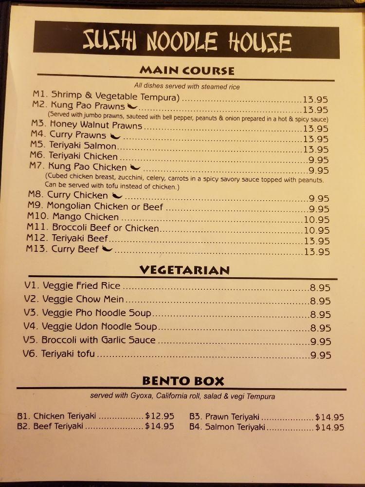Menu at Kaya Sushi & Noodle House restaurant, Brookings