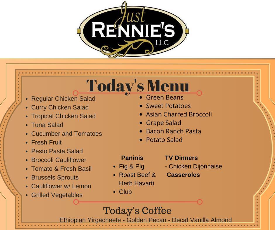 Menu at Just Rennie's Cookie Co. desserts, Evansville