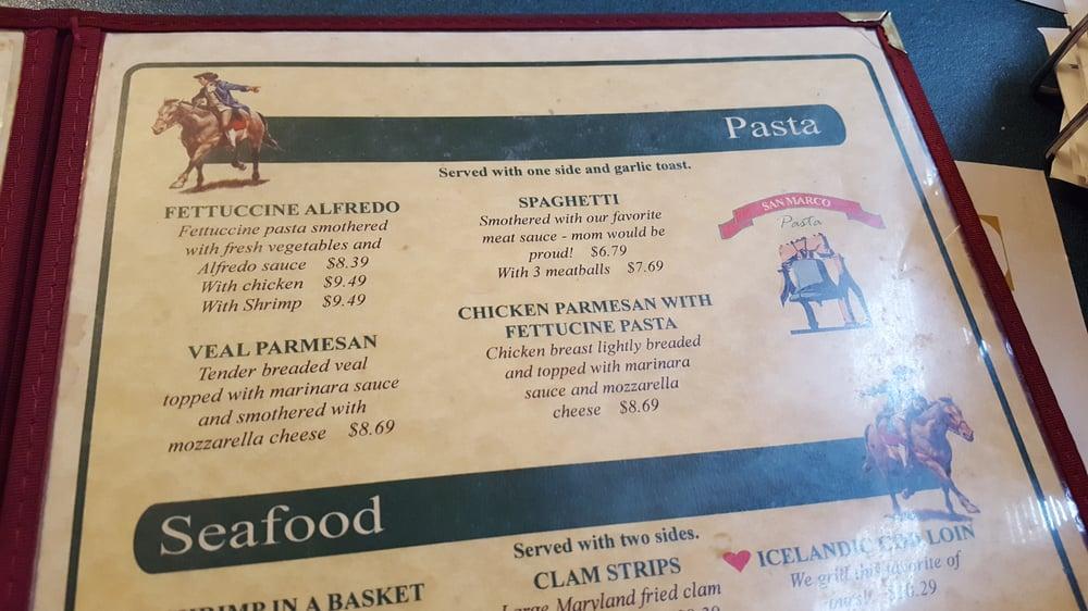 Menu at Paul Revere Family Restaurant, Mansfield