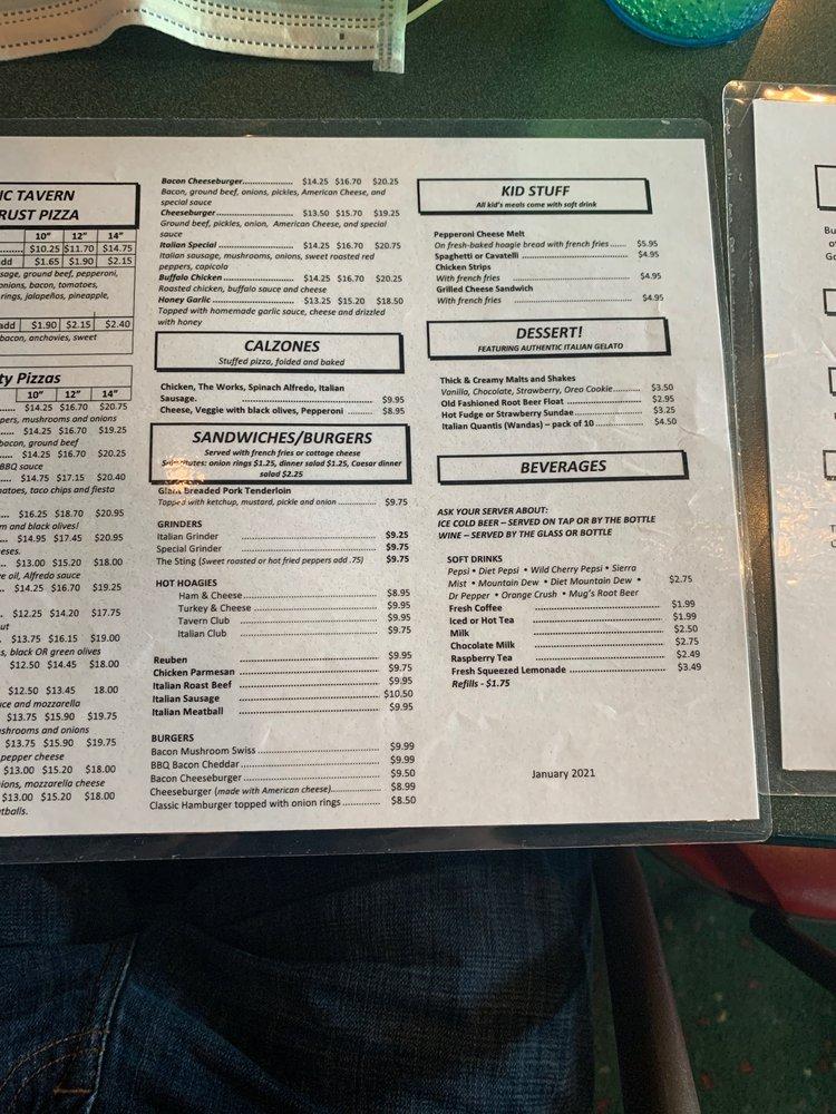 Menu at Tavern Pizza & Pasta Grill pizzeria, West Des Moines, 50th St