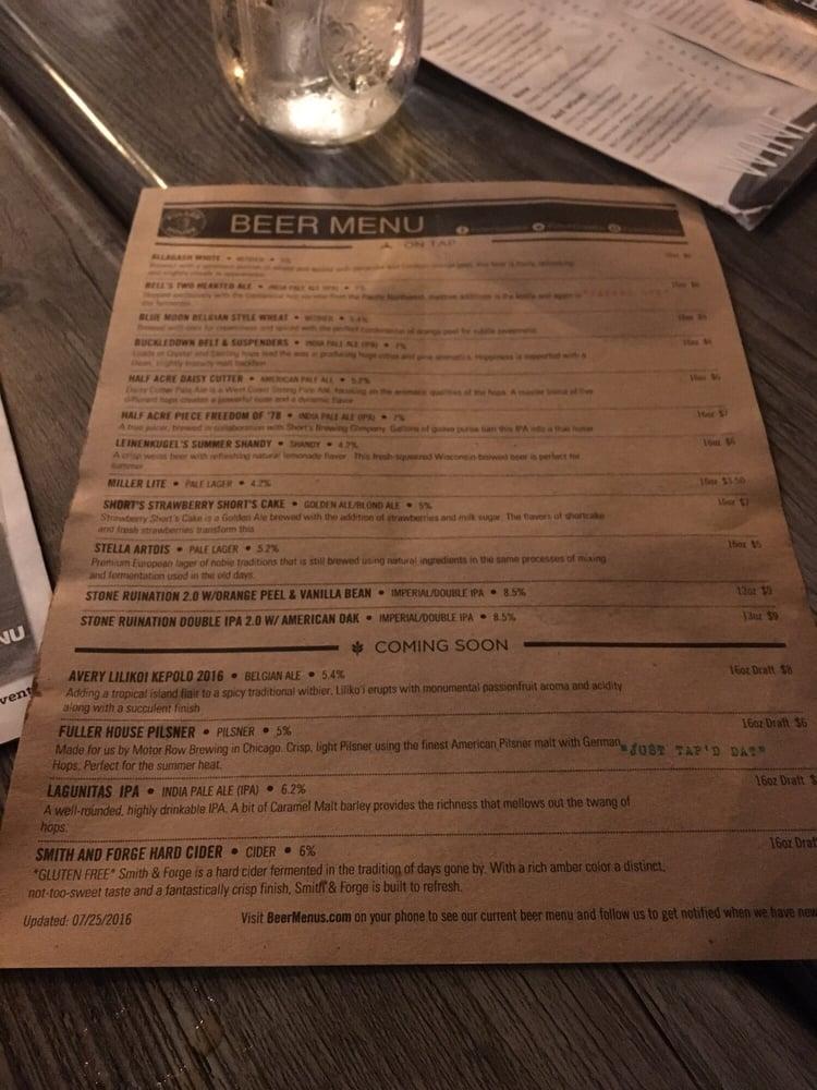 Menu at Fuller House pub & bar, Hinsdale