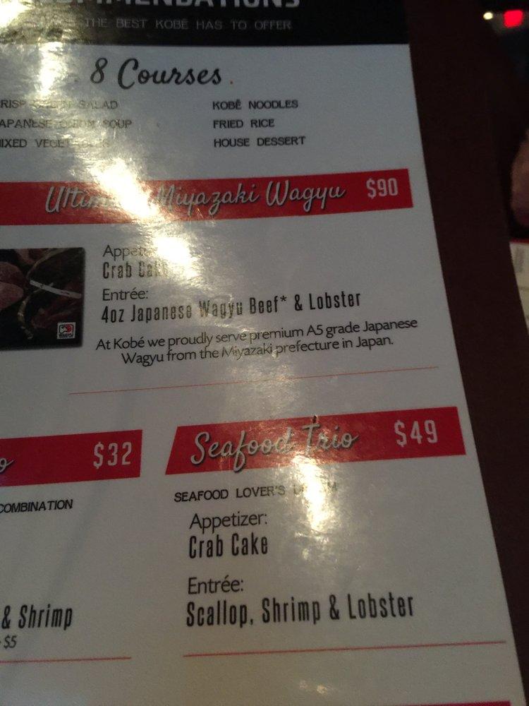Menu at Kobé Japanese Steakhouse Brandon, Brandon, W Brandon Blvd