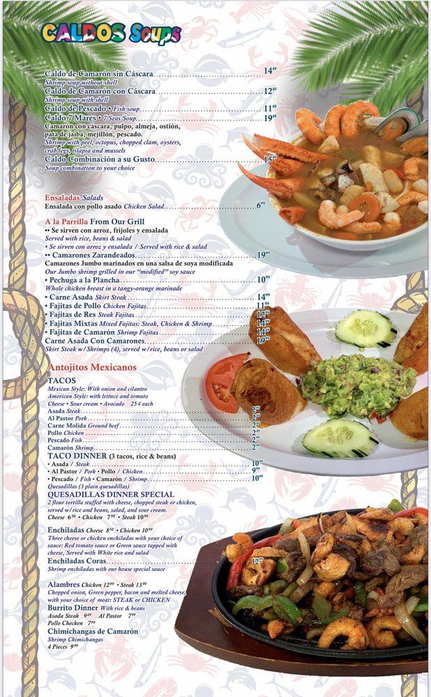 Menu at Las Islas Marias restaurant, Wichita