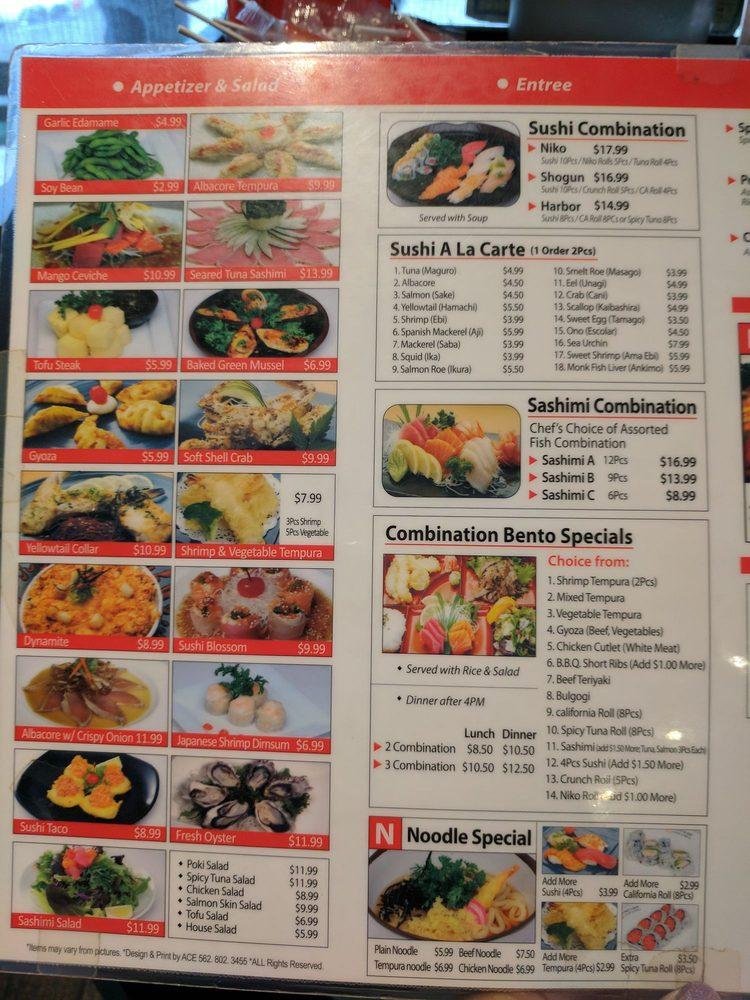 Menu At Niko Niko Sushi Restaurant Burbank   R32f Menu Niko Niko Sushi 2022 10 9 