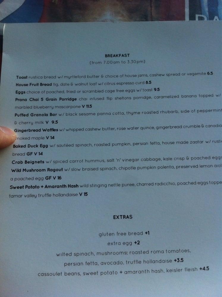 Menu at Stovetop cafe, Carlton, 108 Leicester St