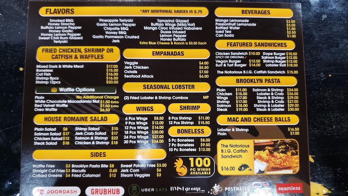 Menu at Brooklyn Wing House Long Island restaurant, Garden City Park