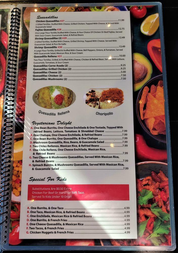Menu at Ensenada Mexican Restaurant, Virginia Beach