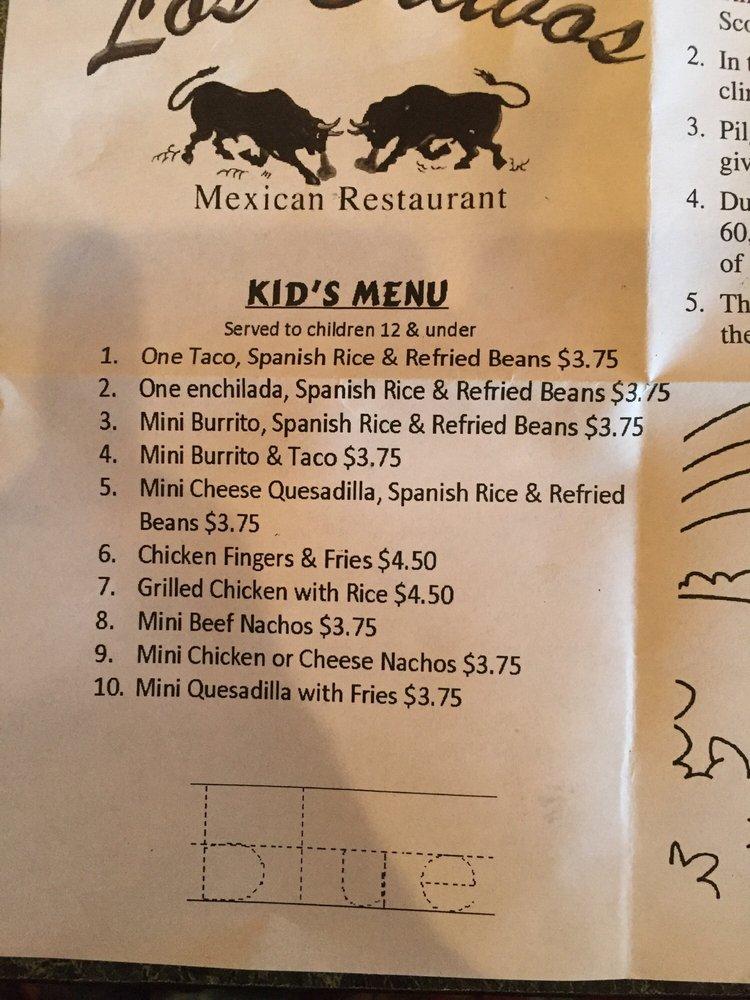 Menu at Los Bravos Mexican Restaurant Woodstock, Woodstock