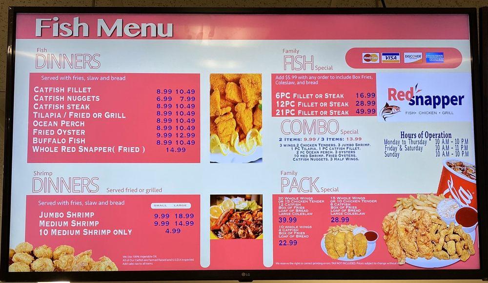 Menu At Red Snapper Fish Chicken Restaurant Little Rock