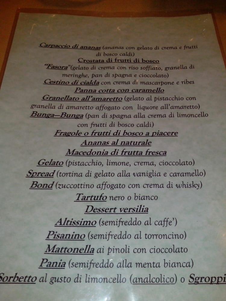 Menu Da Ristorante Il Campagnolo Camaiore