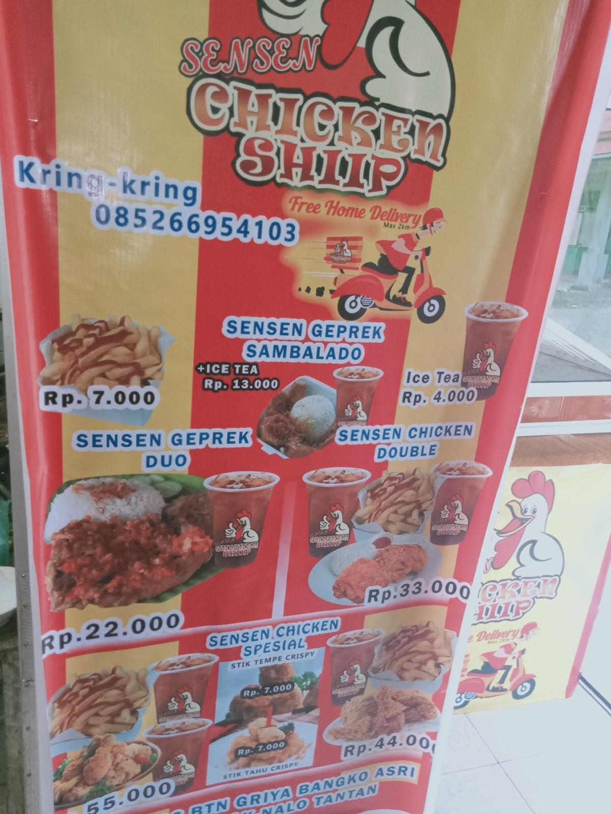 menu-at-sensen-chicken-restaurant-pematang-kandis