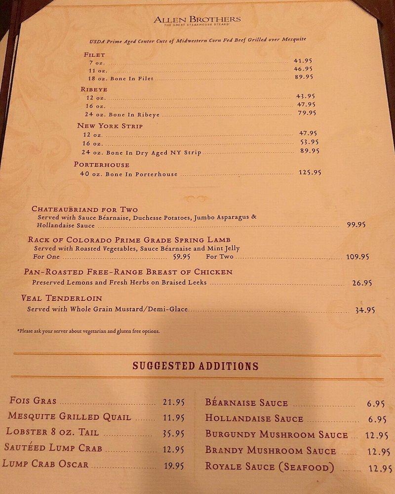 Menu at Bohanan's Prime Steaks and Seafood pub & bar, San Antonio