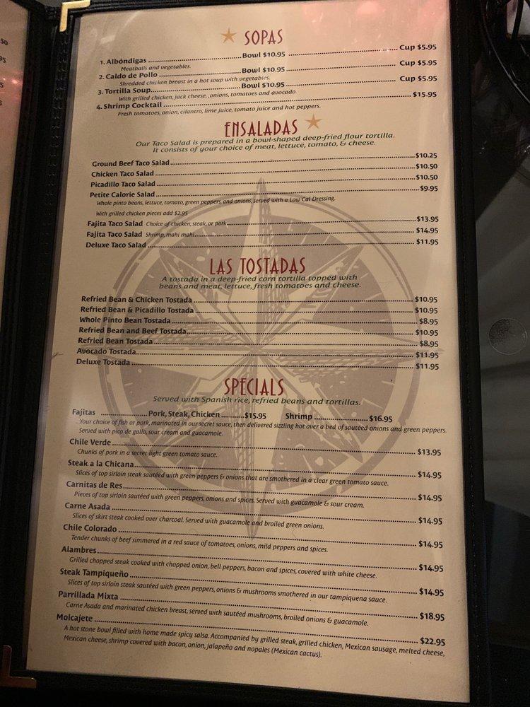luna's mexican restaurant menu