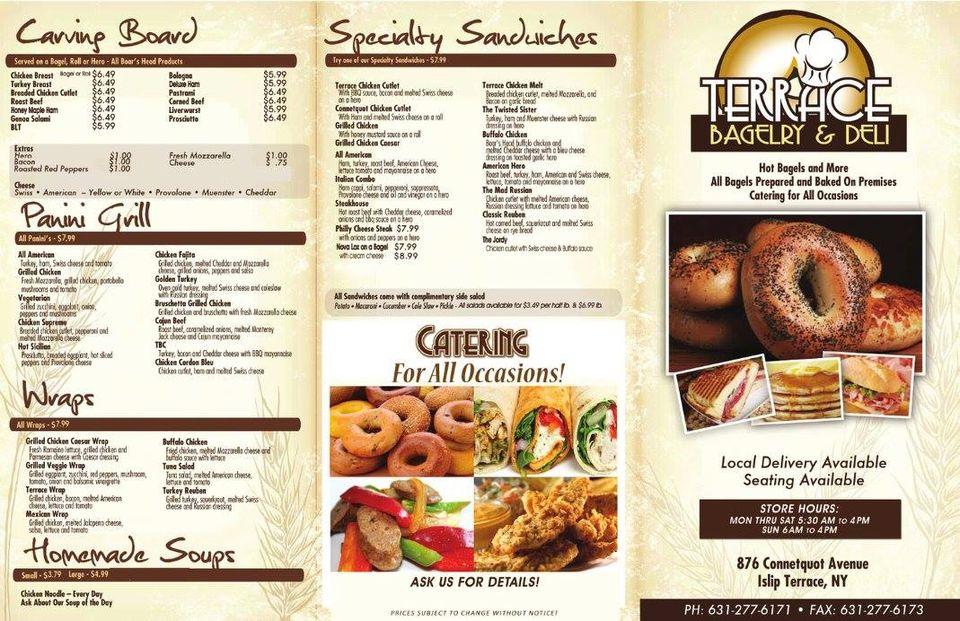 Menu at Terrace Bagelry & Deli, Islip Terrace