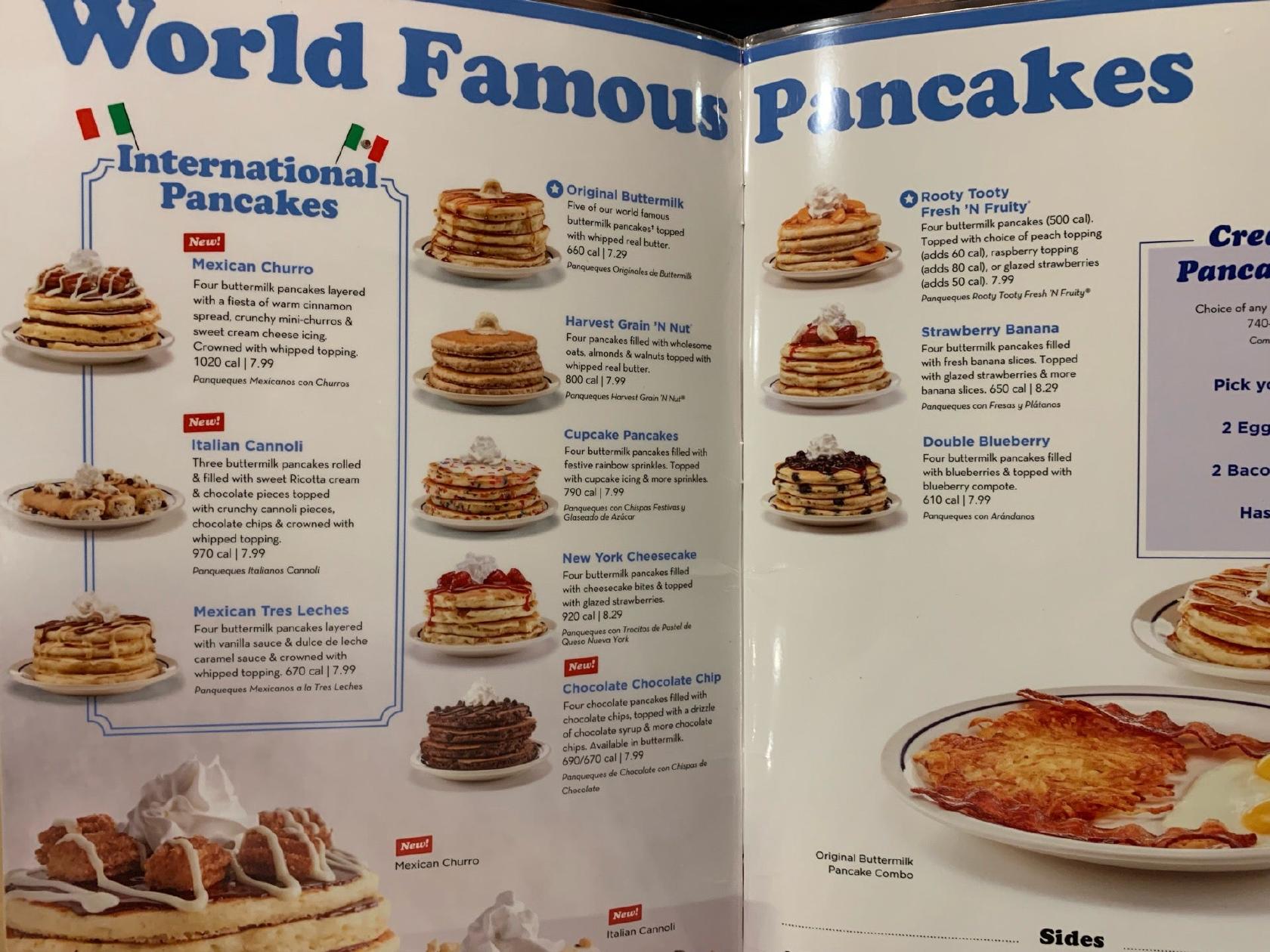 Menu at IHOP restaurant, Cedar City