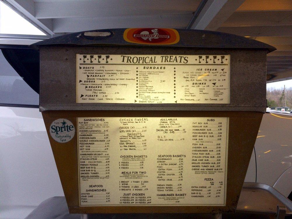 Menu at Crabbs Tropical Treat restaurant, Hanover