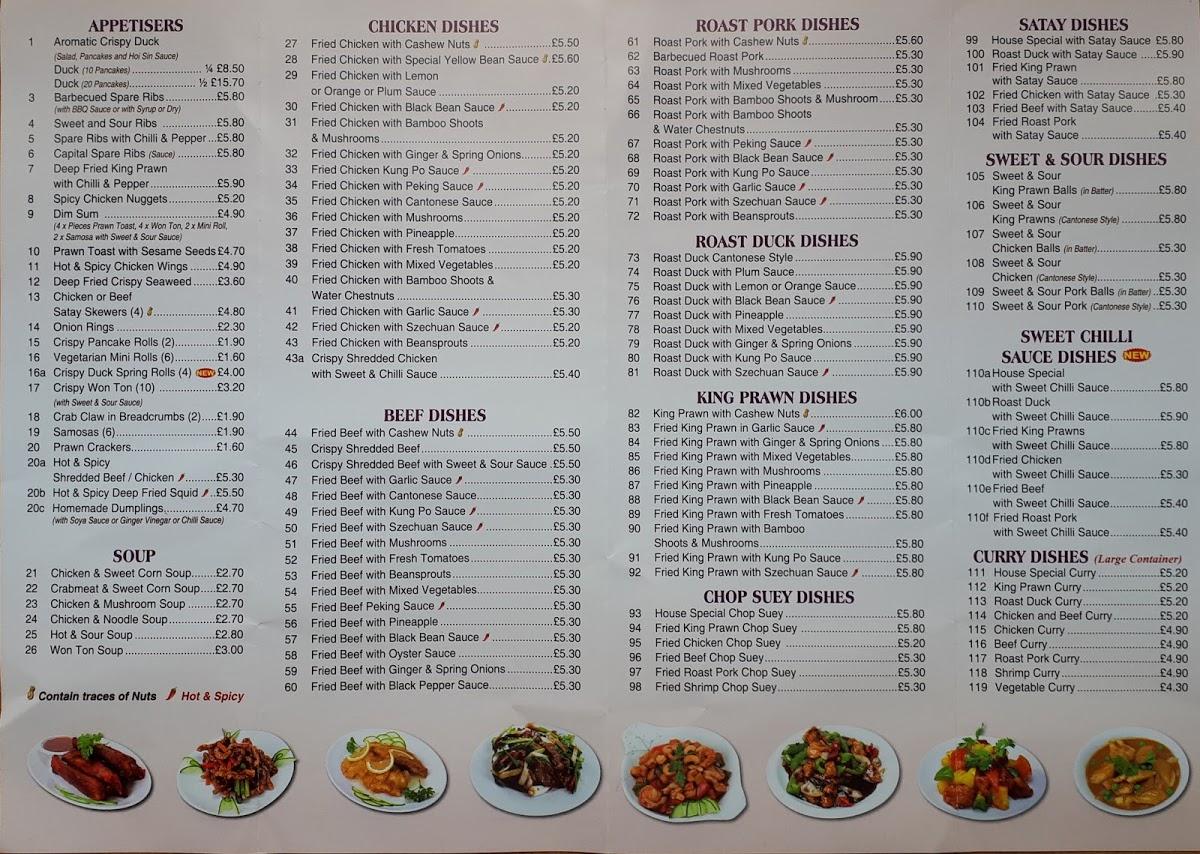 Menu at Wong Lee Chinese Take Away fast food, Baschurch