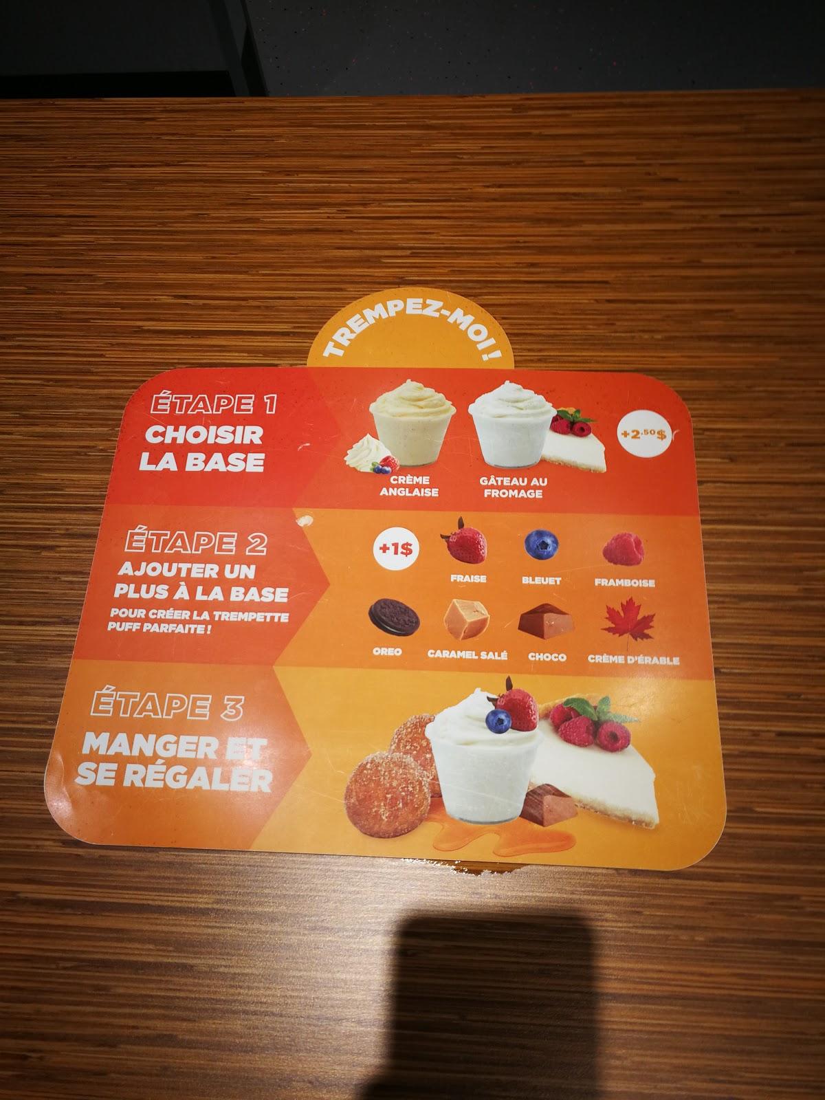 Menu at Mr. Puffs desserts, Gatineau, Bd Gréber