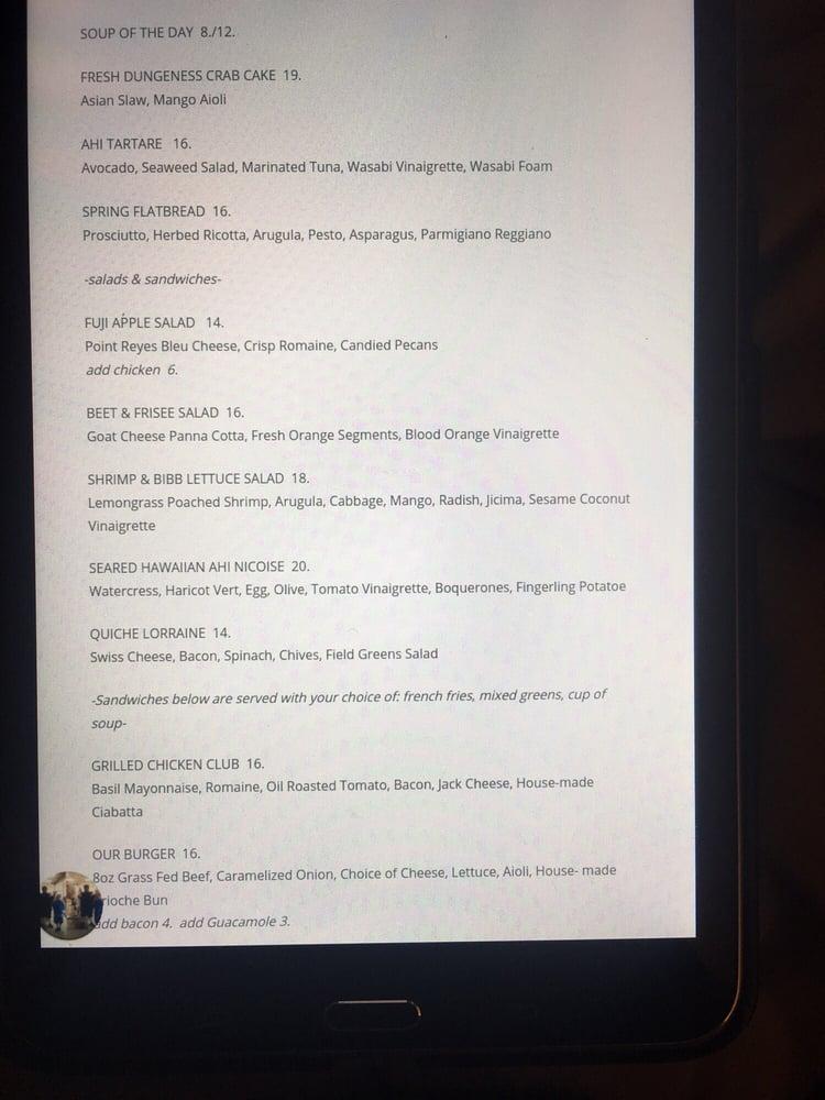 Menu at Towne House Restaurant at Wine & Roses, Lodi