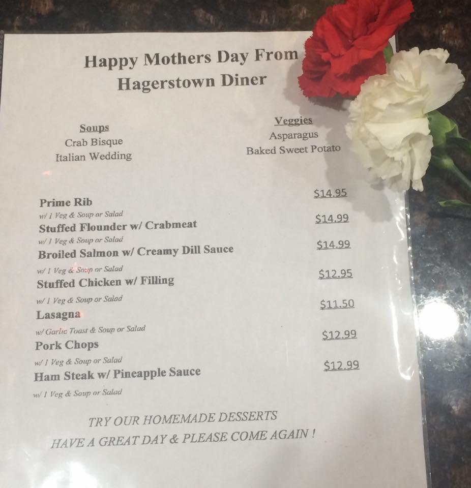 Menu at Hagerstown Family Diner restaurant, Hagerstown