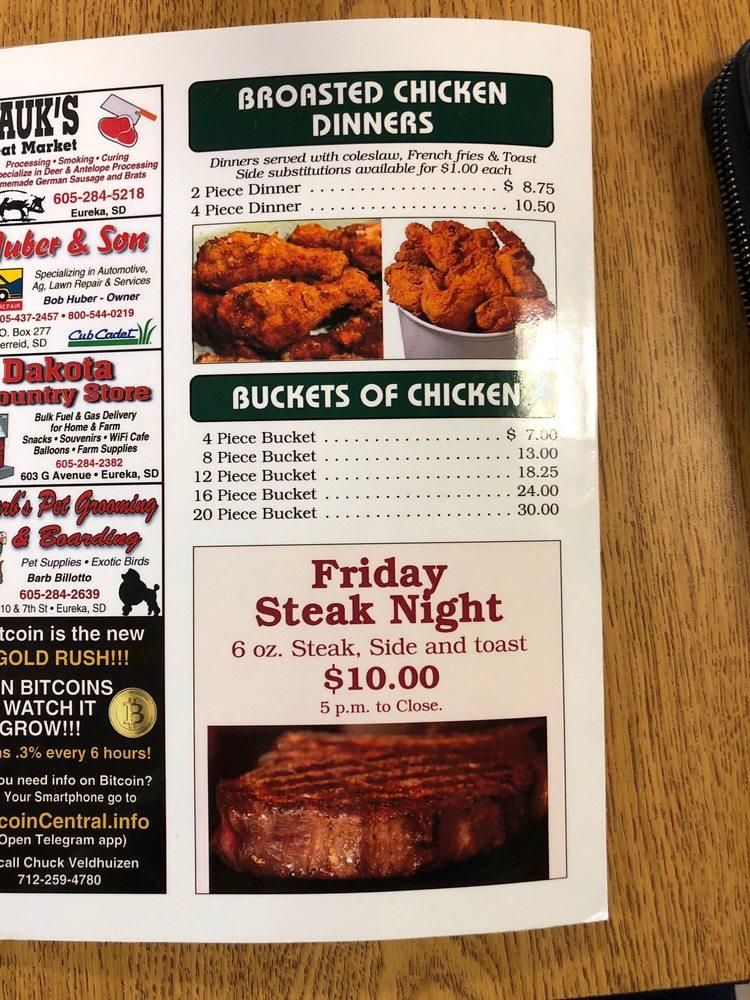 Menu at Pebble Drive In restaurant, Herreid