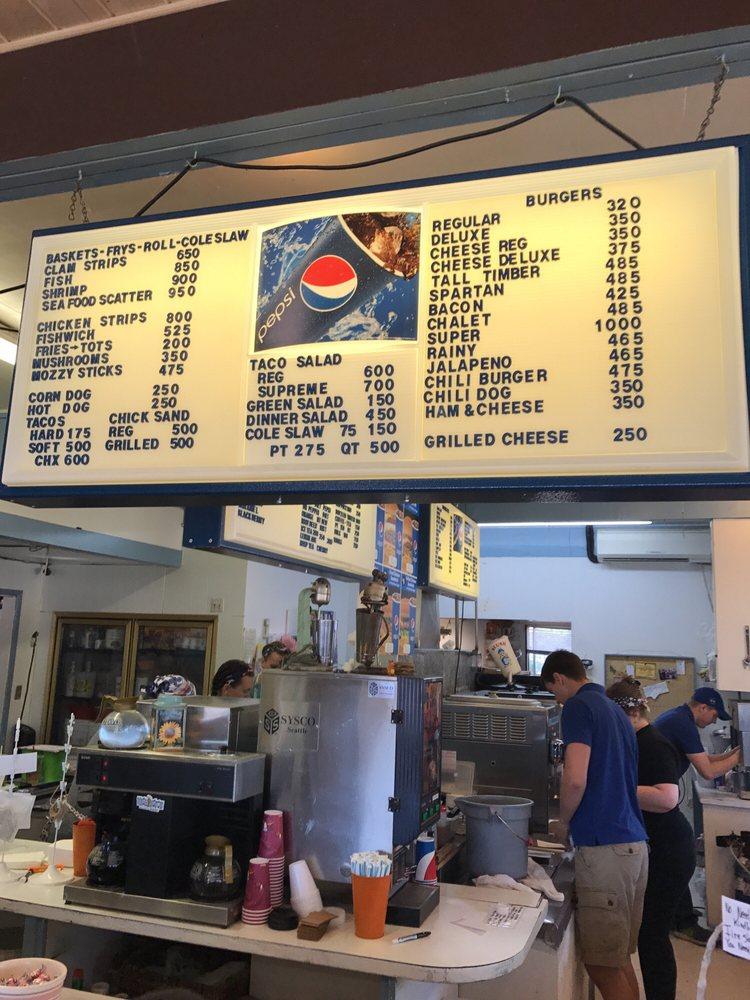 Menu at Sully's Drive-In fast food, Forks