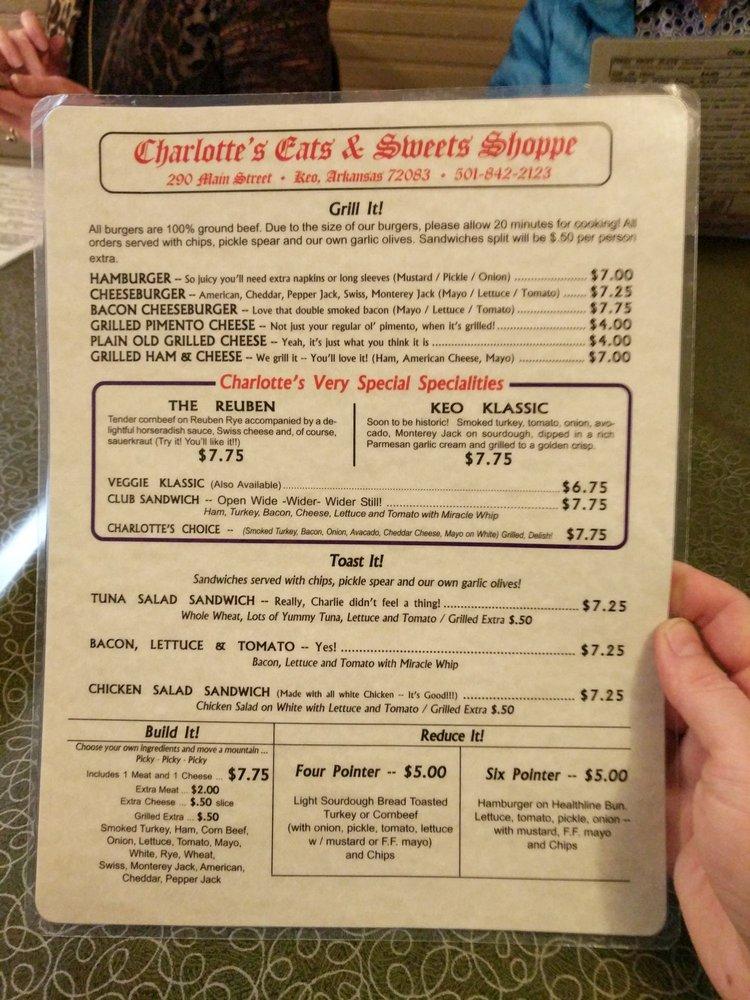Menu at Charlotte's Eats & Sweets desserts, Keo
