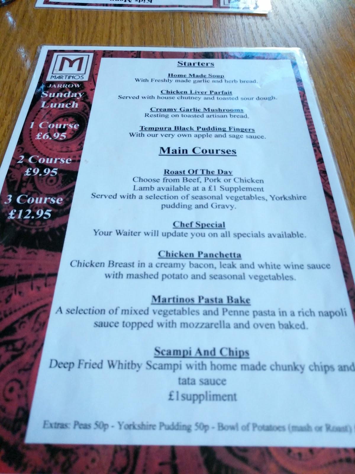 Menu at The Venue at Jarrow cafe, Jarrow