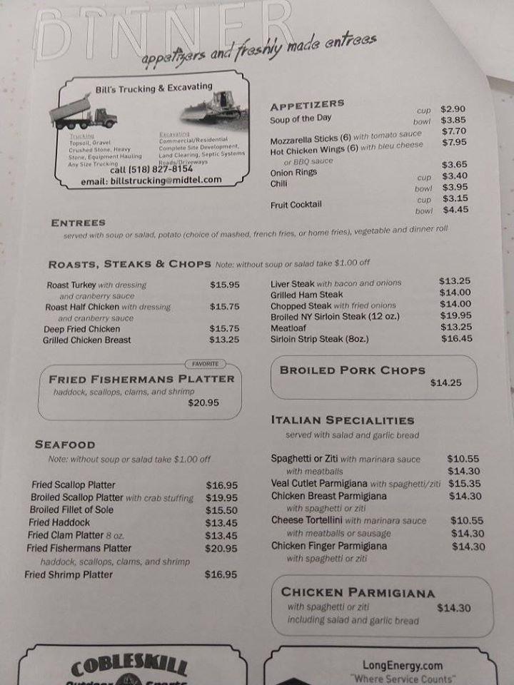 Menu at Middleburgh Diner restaurant, Middleburgh