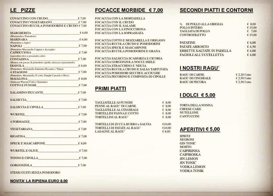 Menu di Ikke c’è c’è -Lago Lillo 