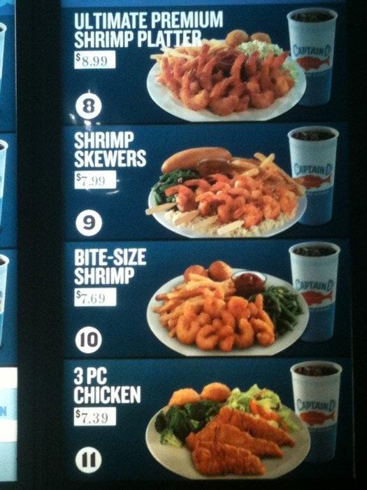 Menu at Captain D's fast food, Alexandria