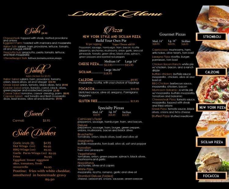 Menu at Pizza pizzeria, North Fort Myers