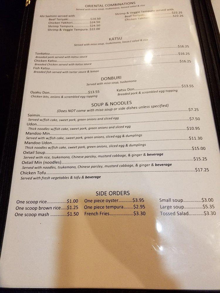 Menu at Eagle Cafe, Honolulu