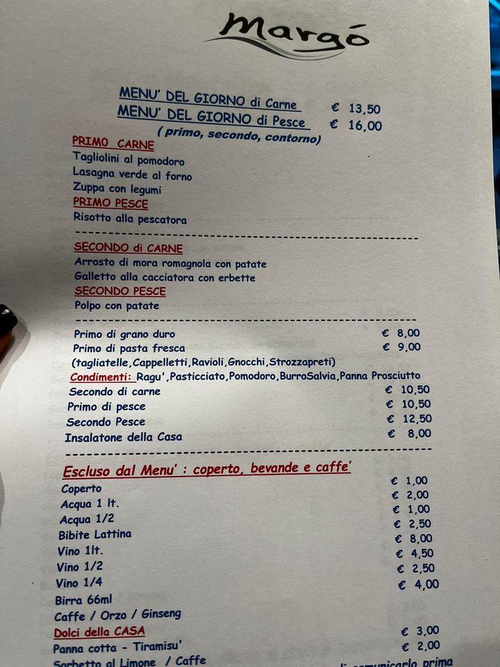 Menu di Margò Cesena 